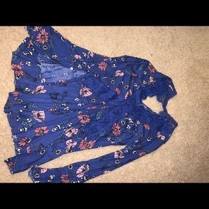 Alter’d state long sleeve blouse with lace detail